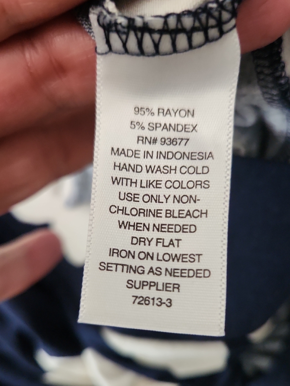 Women's Navy Blue Floral Maxi Skirt - White Flower Print - Picture 6 of 6